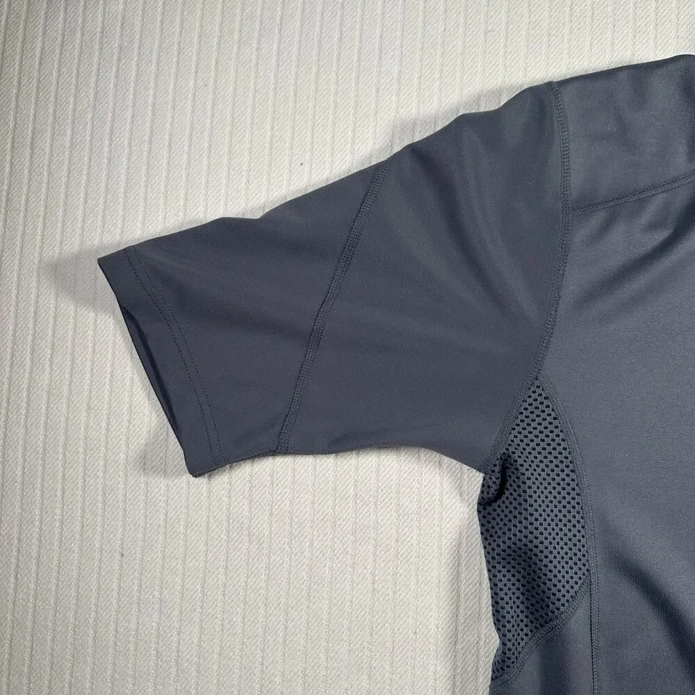 Adidas Men’s Medium Gray 1/4 Zip Performance Shirt Short Sleeve Athletic Golf